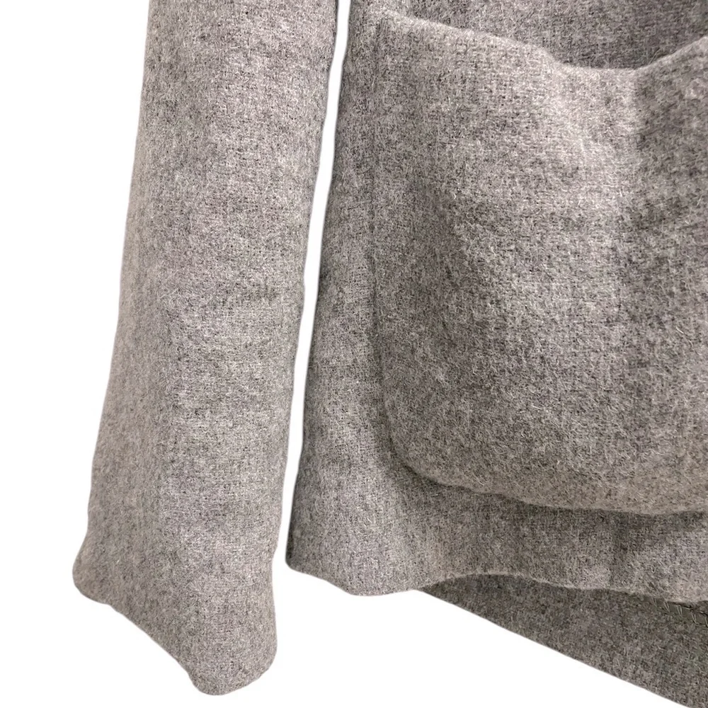 Gray Wool-Blend Boyfriend Blazer Jacket - Women - Picture 8 of 10